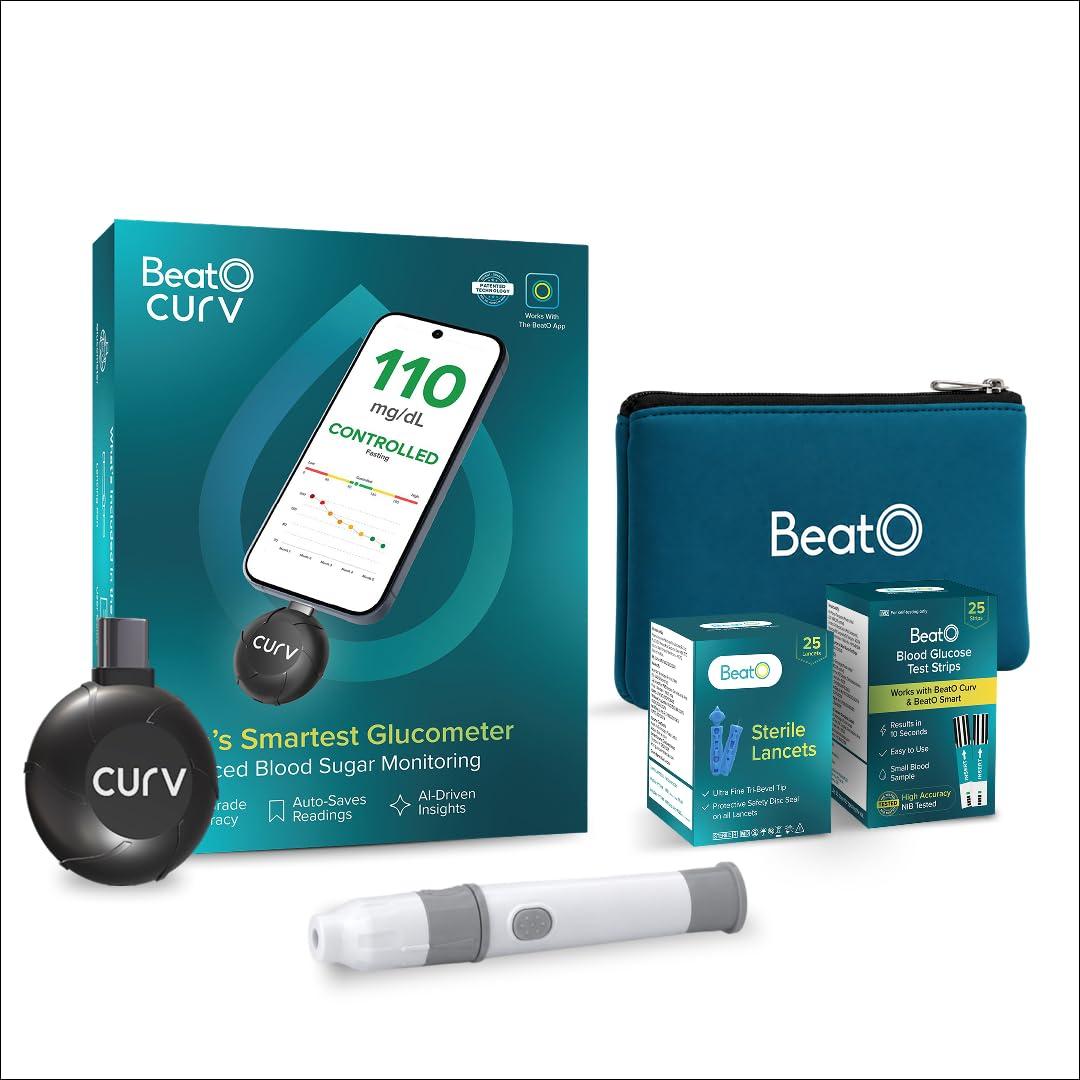 Beato Curv Glucometer Auto-saves Readings Sug
