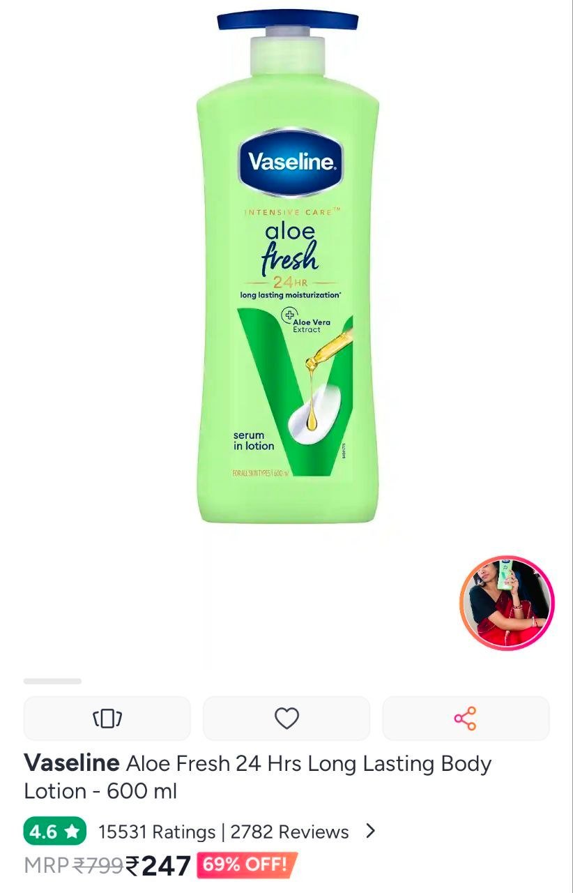 Beauty Mega Deals On Myntra Vaseline Aloe Fre