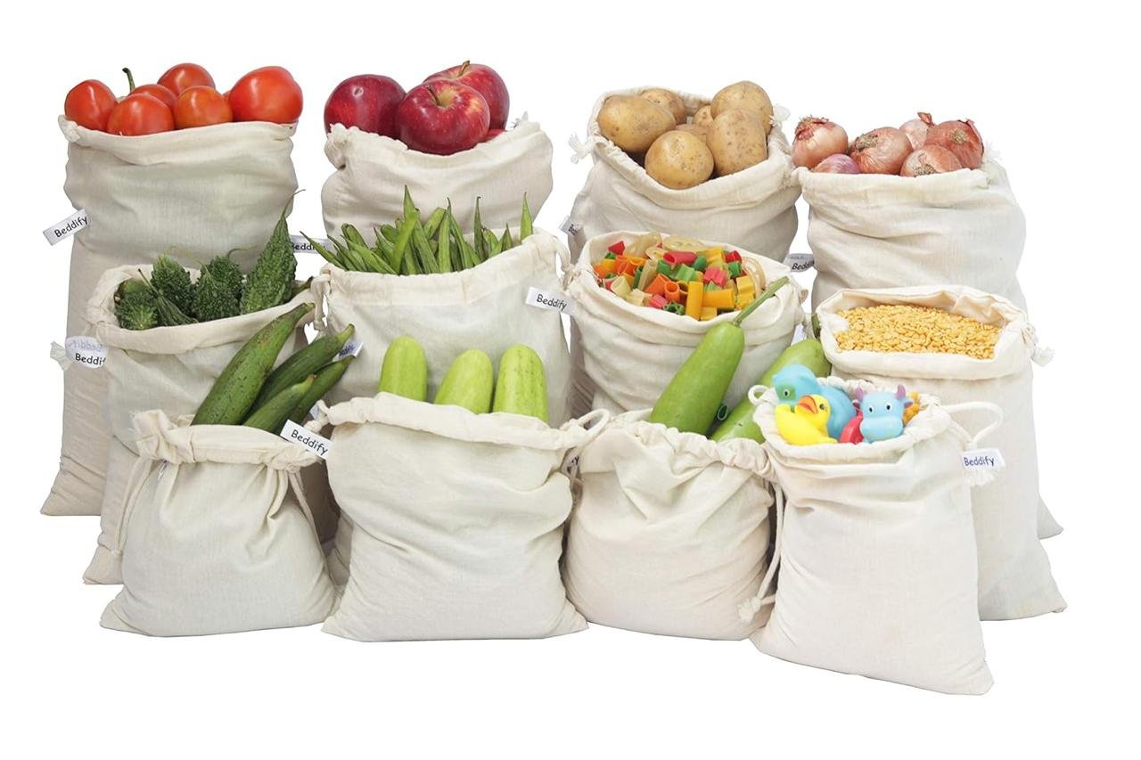 Beddify 100 Cotton Set Of 6 Reusable Fridge S