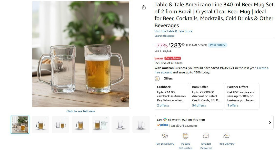 Beer Mug Set Of 2 283
