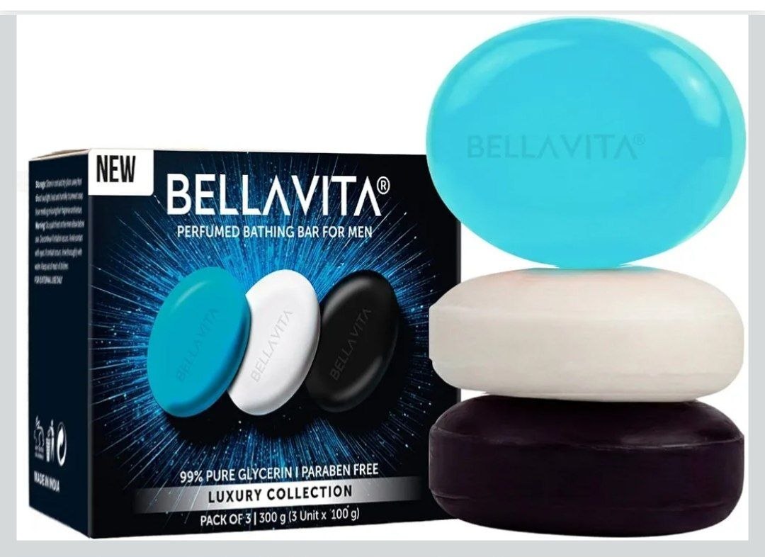 Bellavita Perfume Bathing Soap Bar For Men 3 X 100gm With Pure
