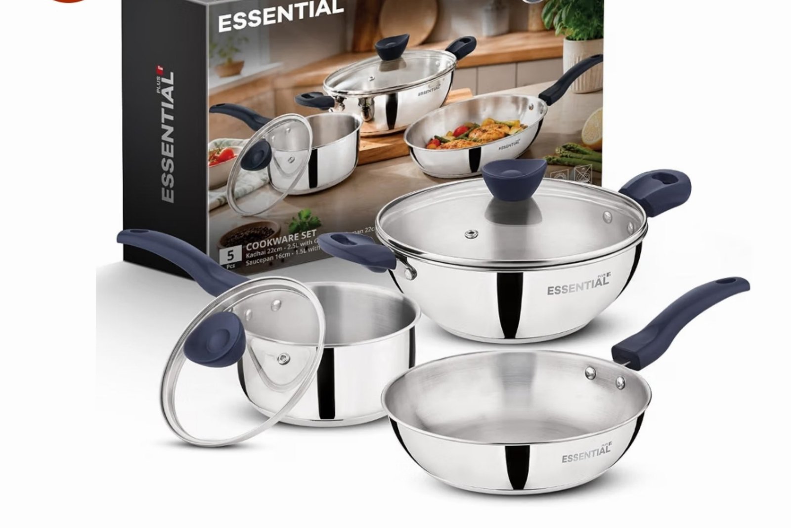 Bergner Stainless Steel 5 Pcs Cookware Set 1649 75