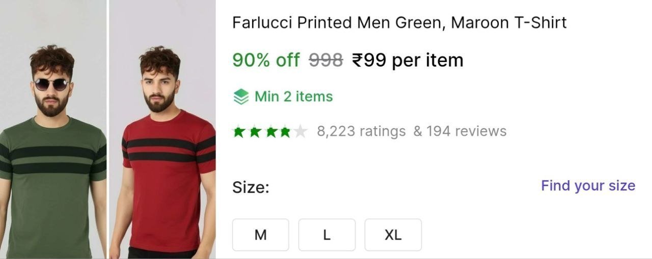 Best Deals On Men S T-shirt 99 162 189