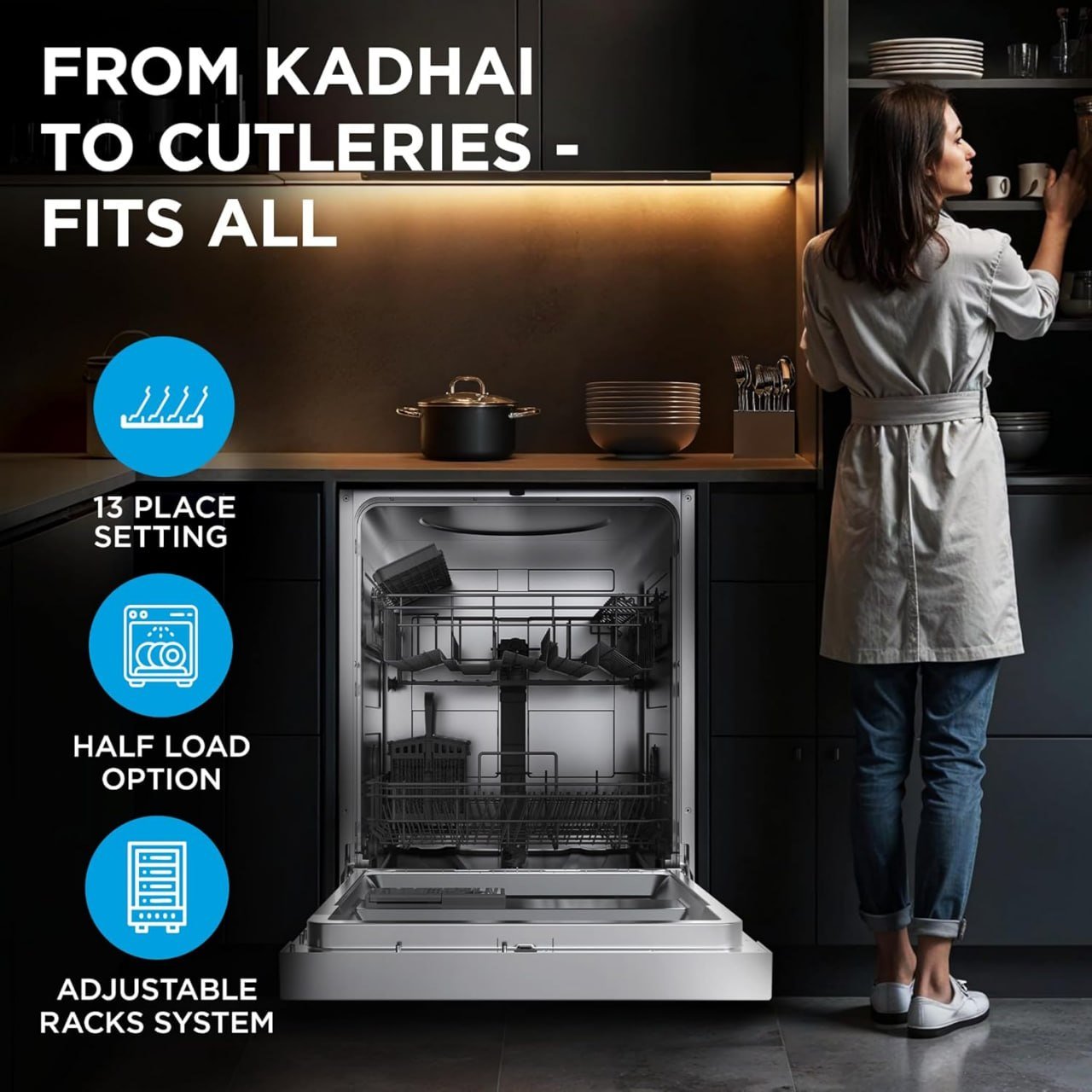 Best Midea 13 Place Settings Standing Dishwas