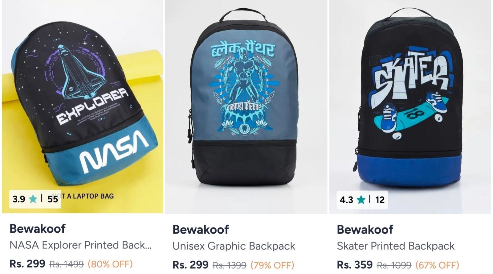 Bewakoof Backpacks From 299more Deals