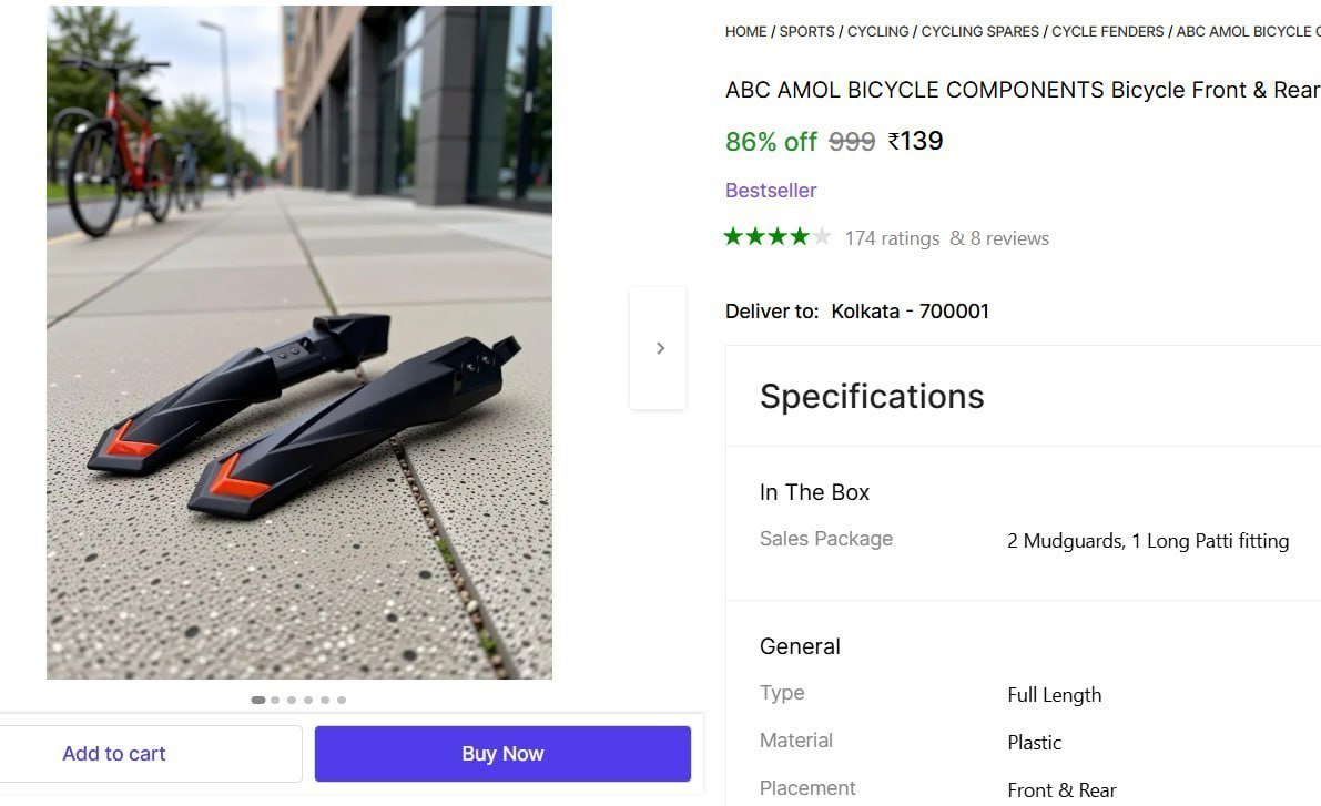 Bicycle Front Rear Mudguard 139
