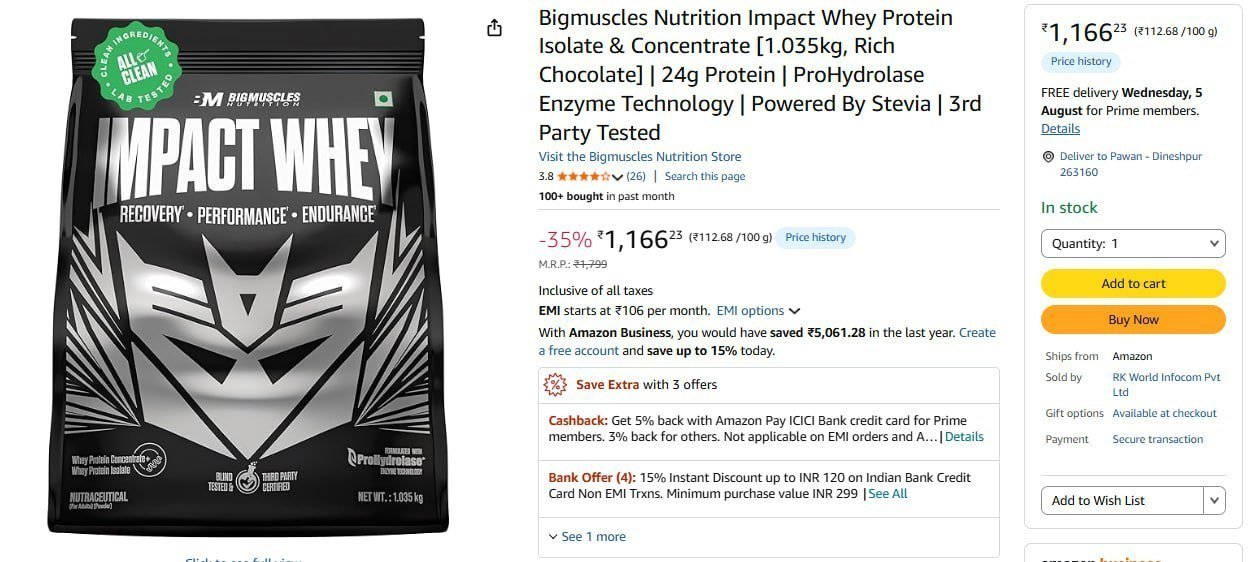Bigmuscles Impact Whey Protein 1 035 Kg 1166