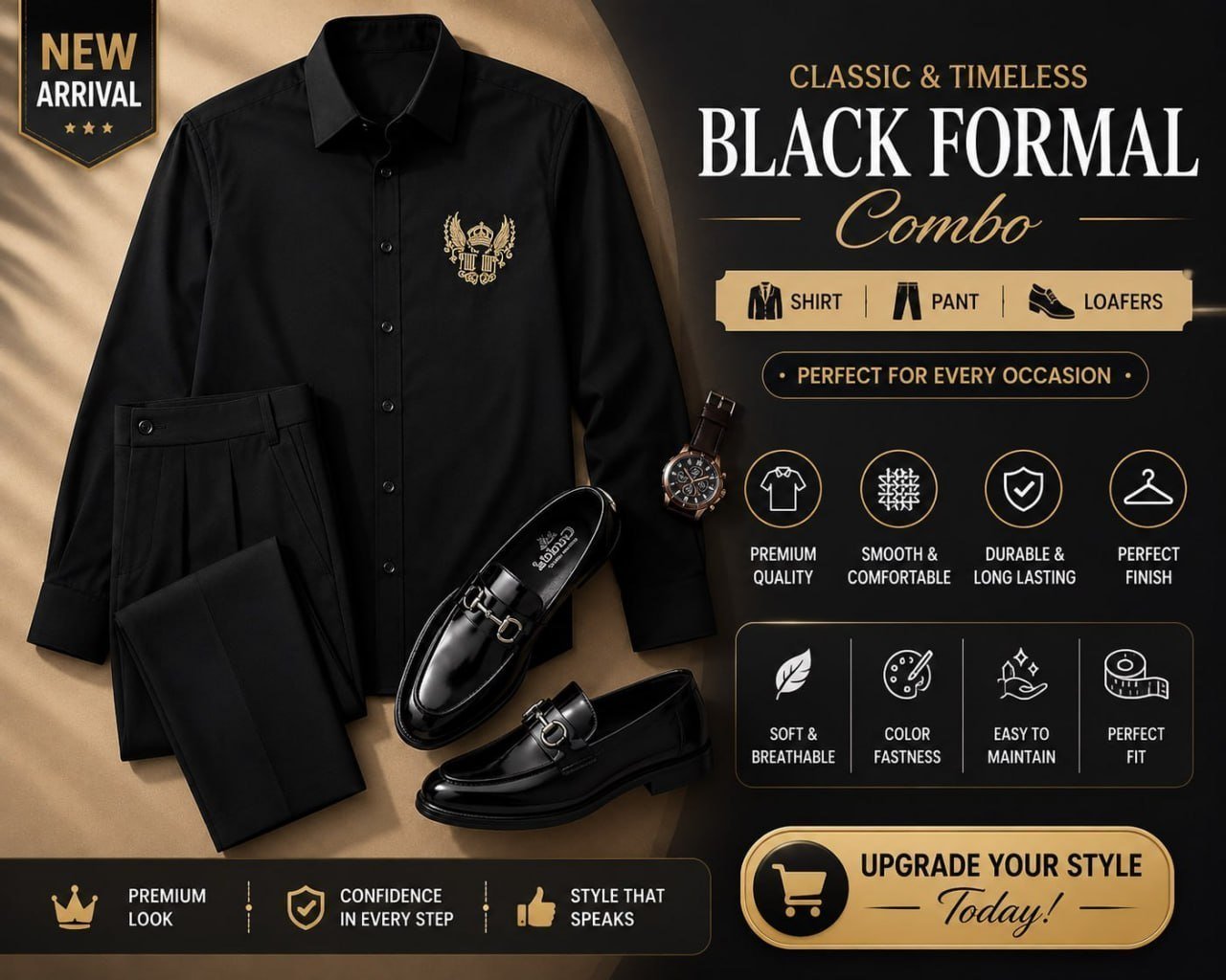Black Formals Comboshirt 447trouser 425loafer