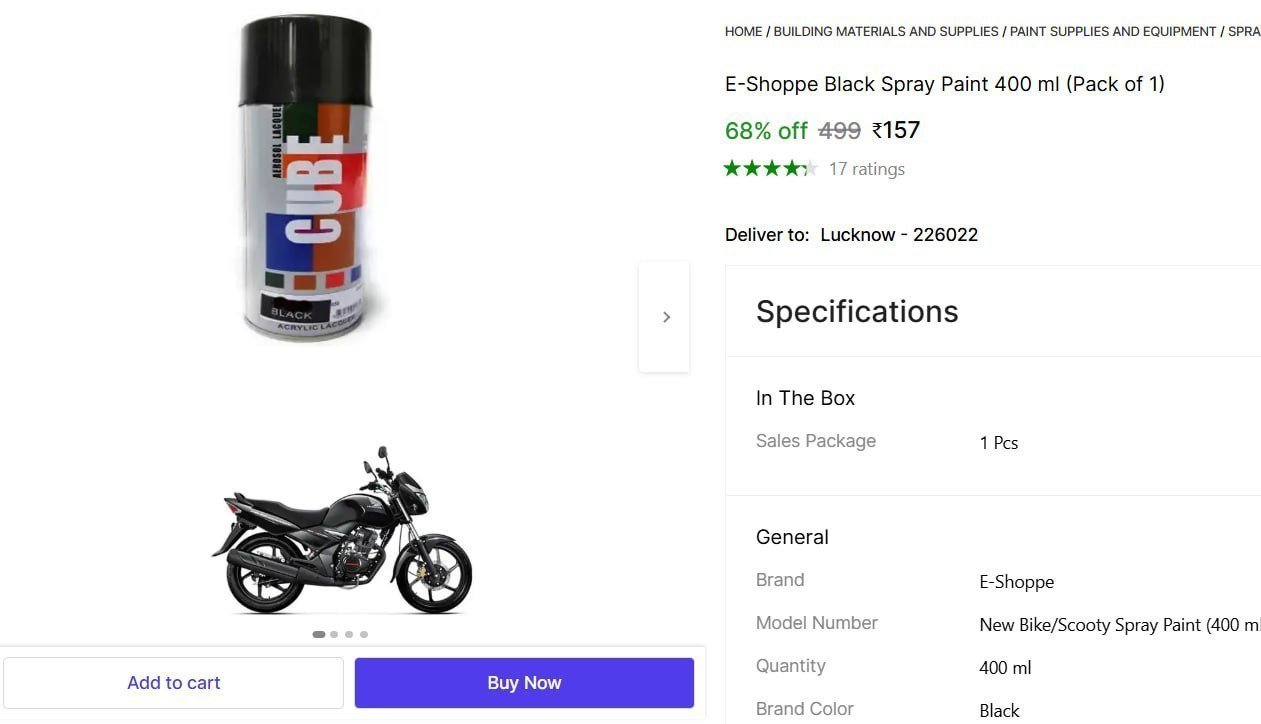 Black Spray Paint 400 Ml 157