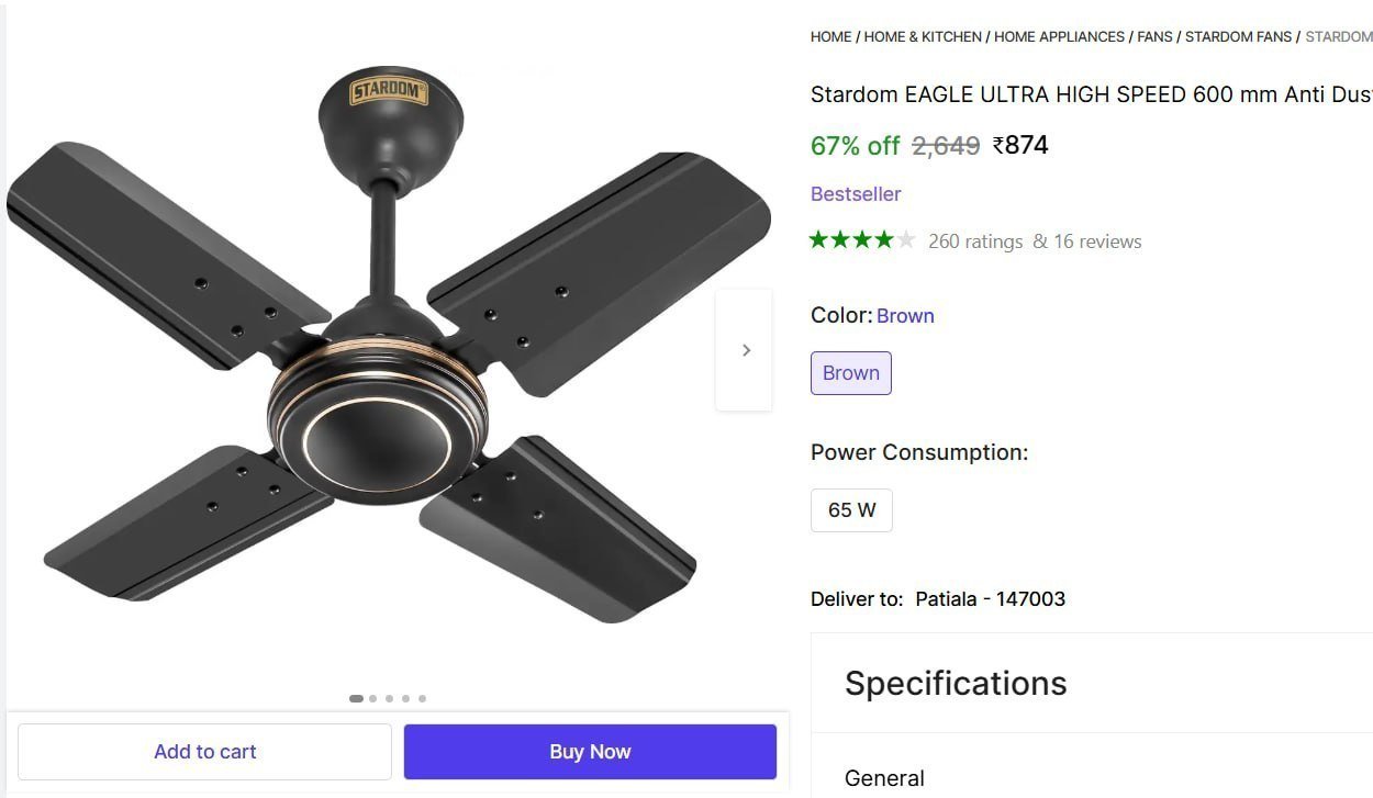 Blade Ceiling Fan 874