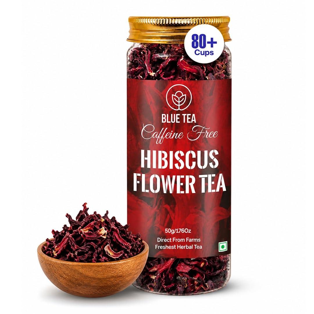 Blue Tea Hibiscus Tea Leaves 50 Gm (80 Cups) 