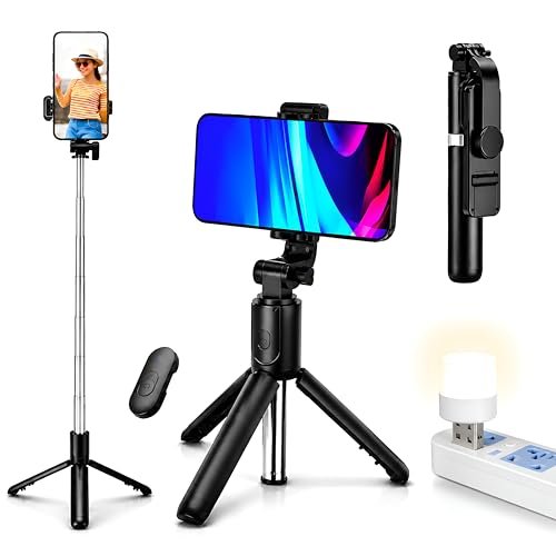 Blushinsta Portable Selfie Stick Tripod Stand With Detachable Wireless Remo