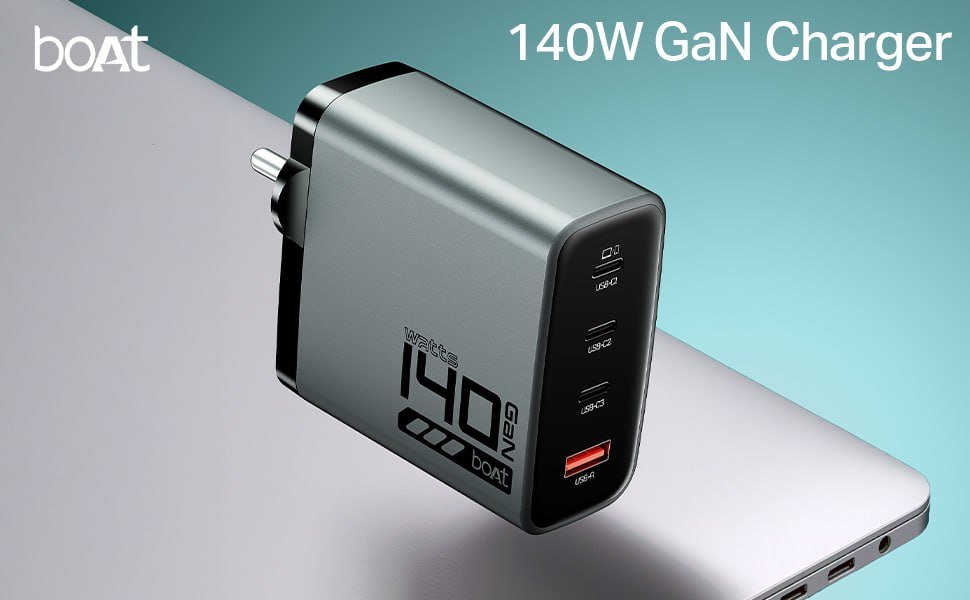 Boat 140w Gan Charger With 140w Fast Charging