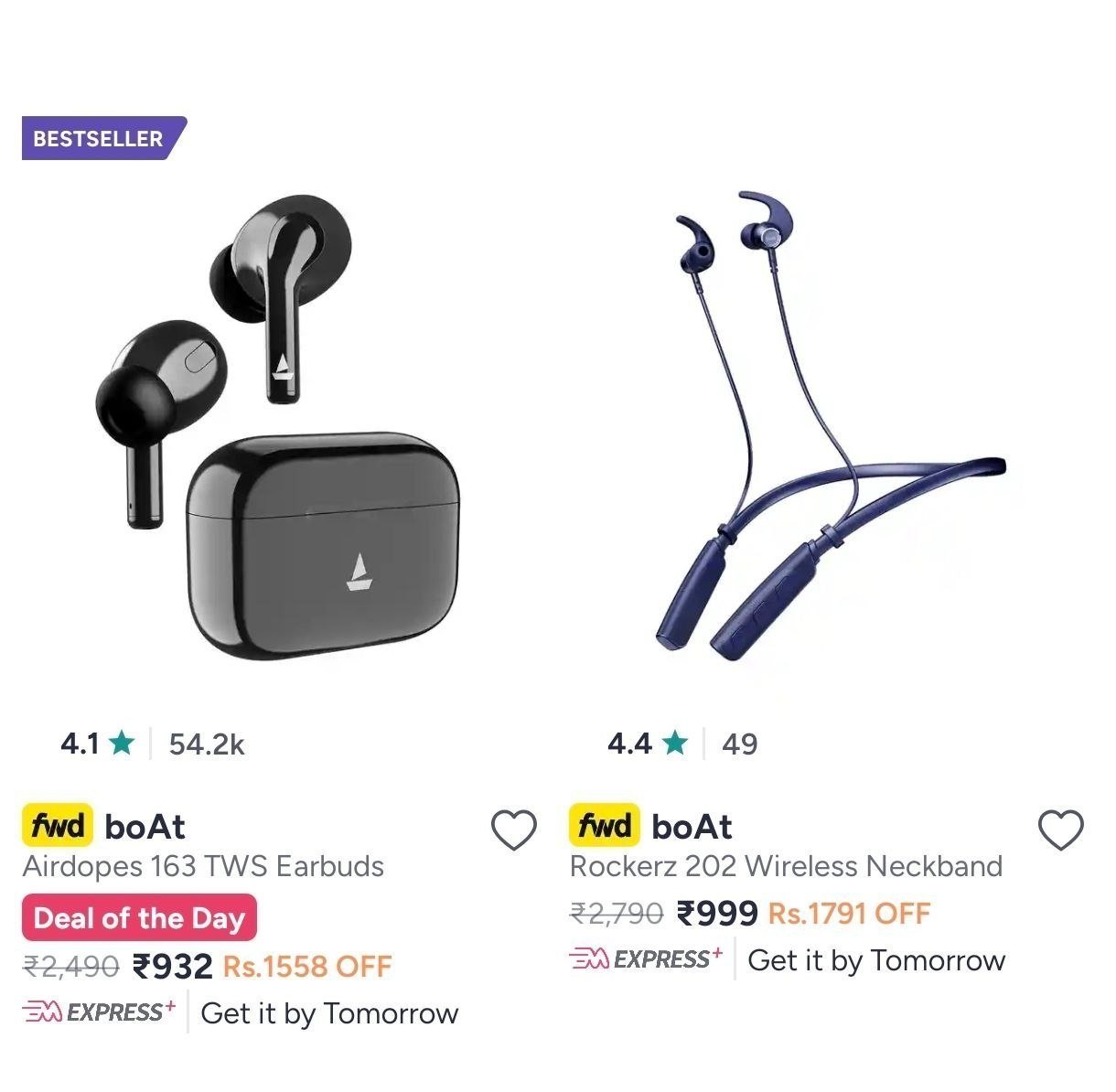 Boat Neckband Earbuds Starts 932more Deals