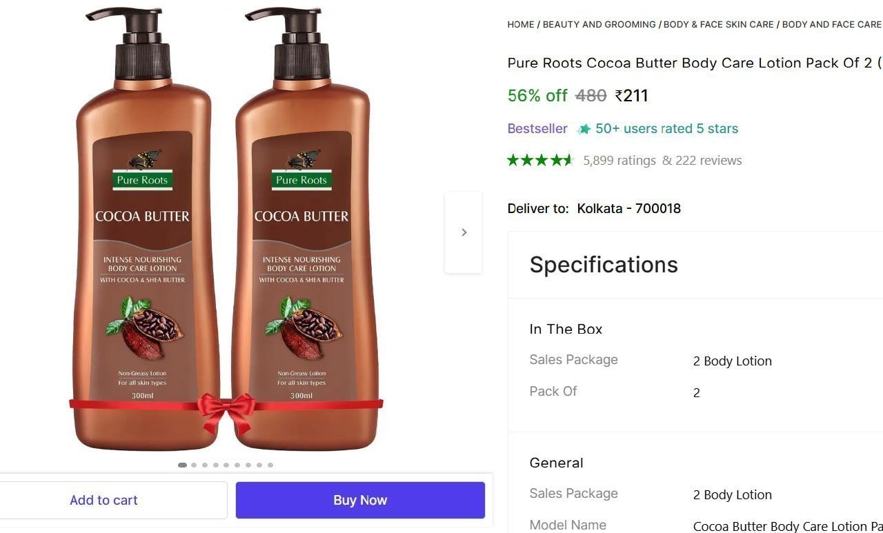 Body Care Lotion Pack Of 2 (300ml 2) (600 Ml)