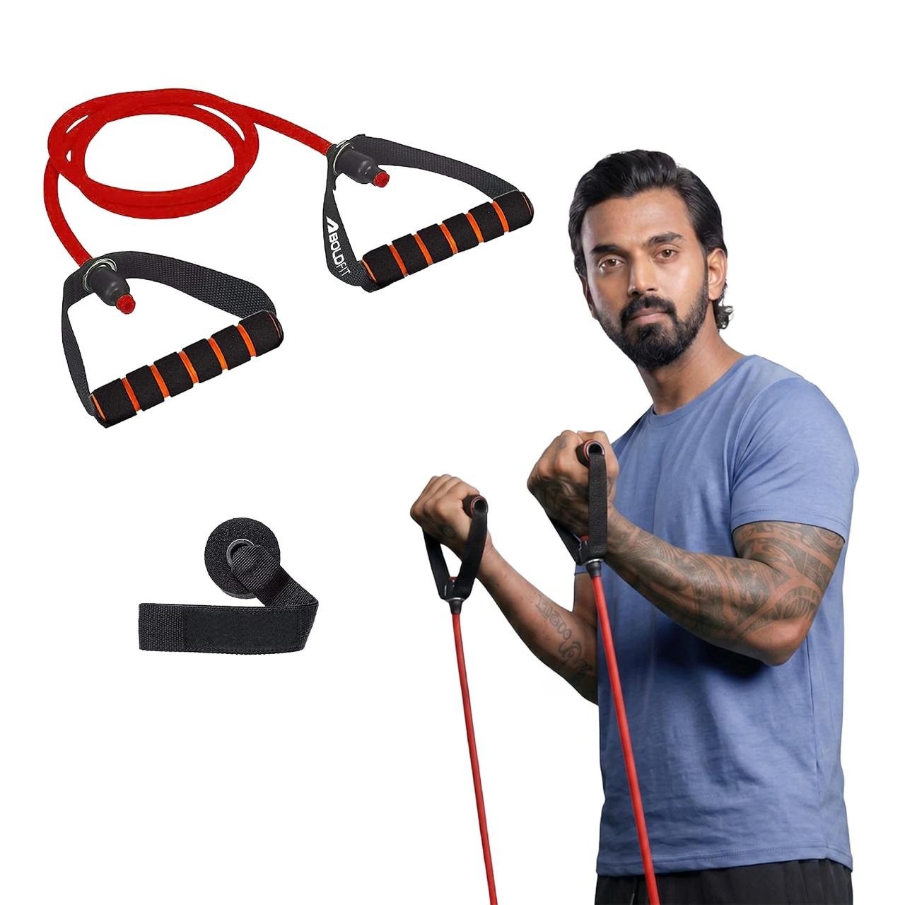 Boldfit Resistance Tube With Foam Handles Door Anc