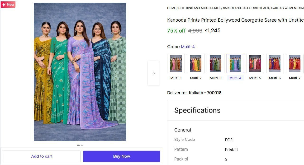 Bollywood Georgette Saree With Unstitched Blo
