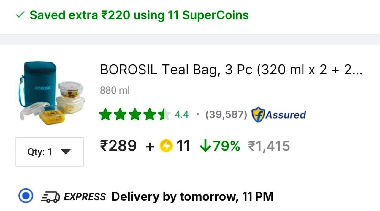 Borosil Premium Lunch Box With Bag 289 11 Sca