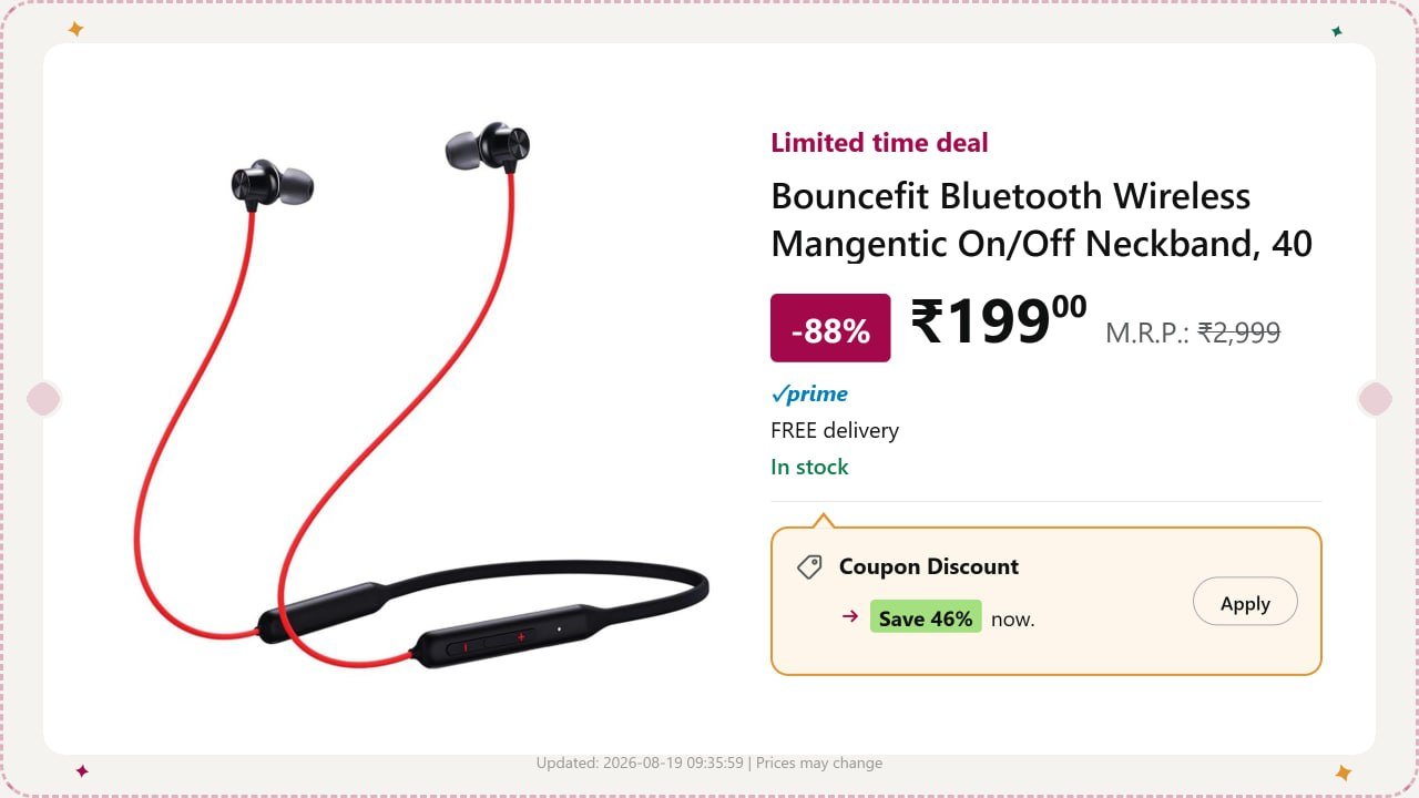 Bouncefit Wireless Mangentic On Neckband 199 ( 46 