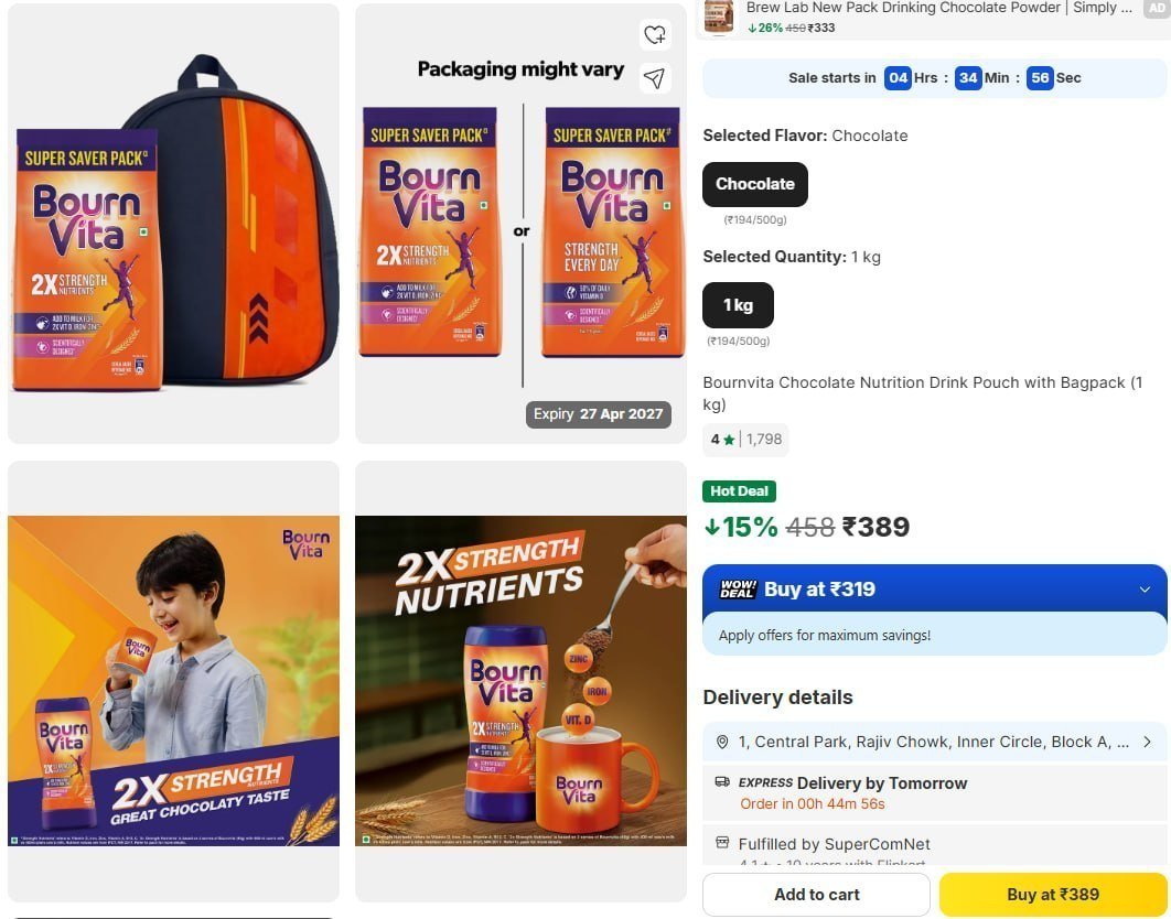 Bournvita 1kg Backpack 389