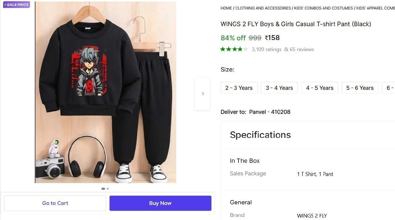 Boys Girls Casual T-shirt Pant 158