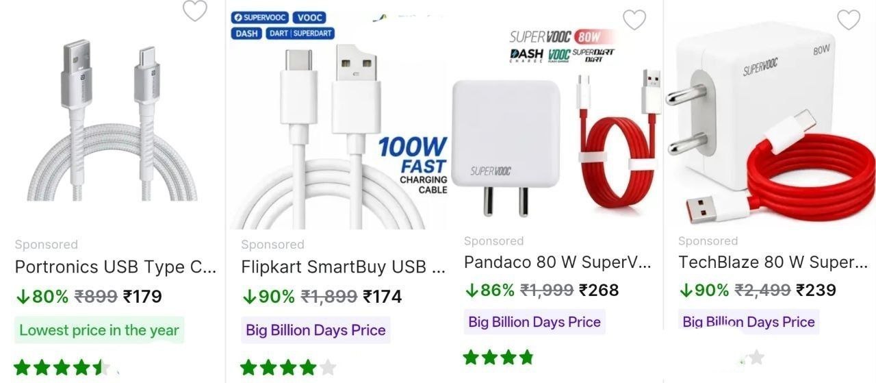 Branded Chargers Starts 169 Branded Cables St