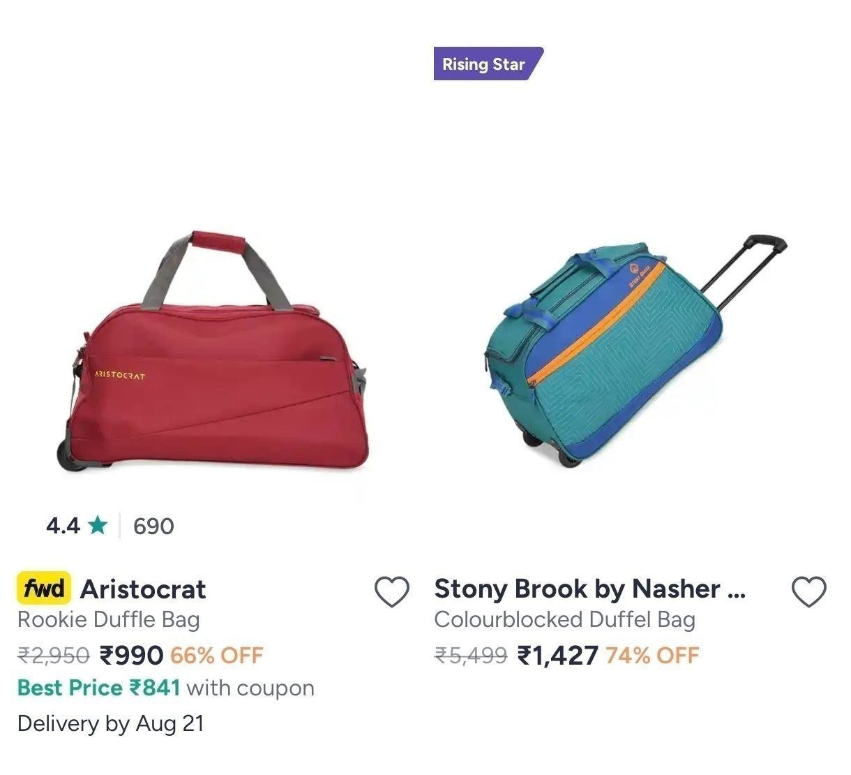 Branded Luggage Duffle Starts 990masterlink S