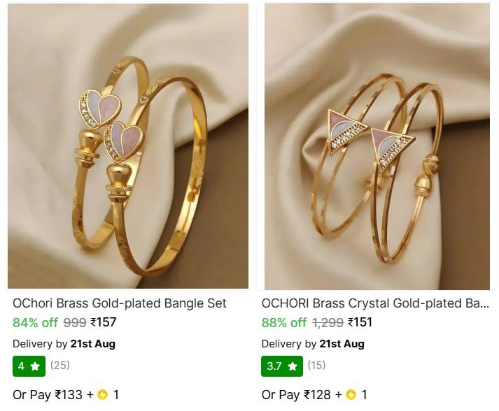 Brass Gold-plated Bangle Set 151