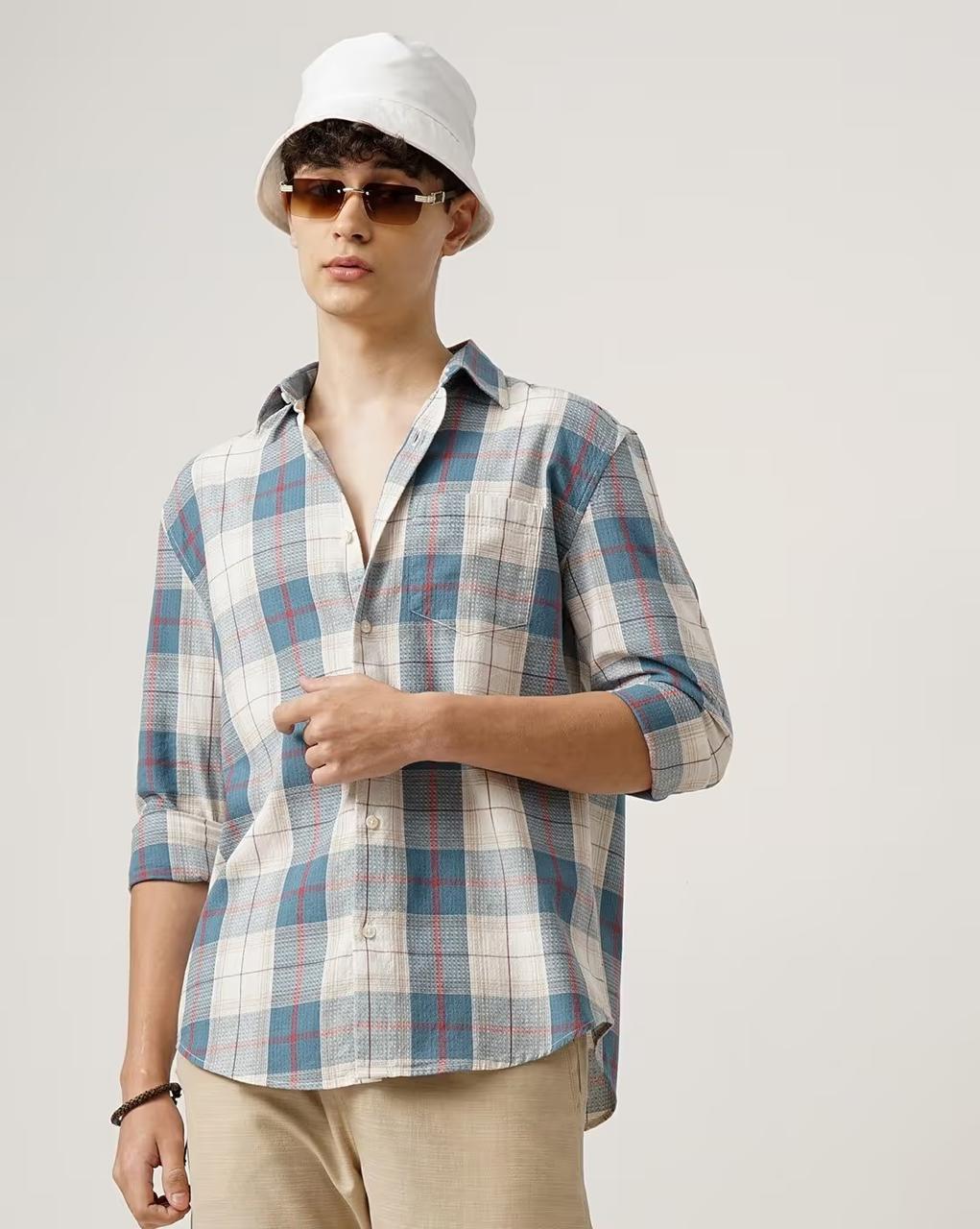 British Club Men Oxford Checks Regular Fit Sh