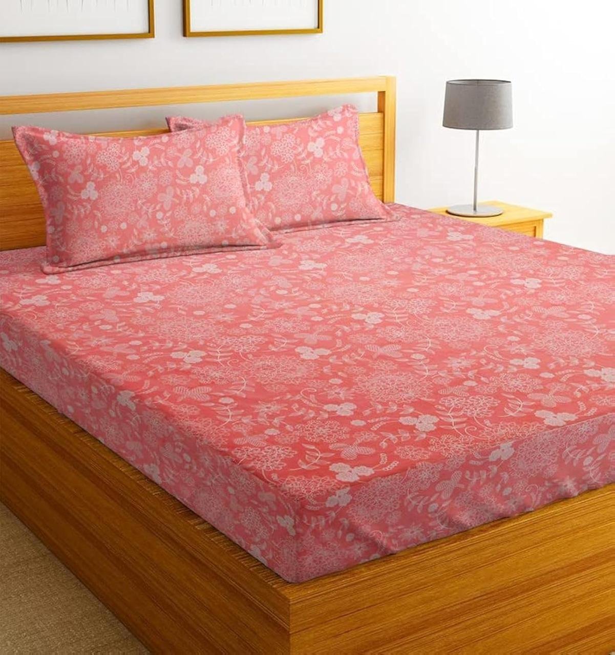 Bsb Home 100 Cotton Feel Double Bedsheets Wit