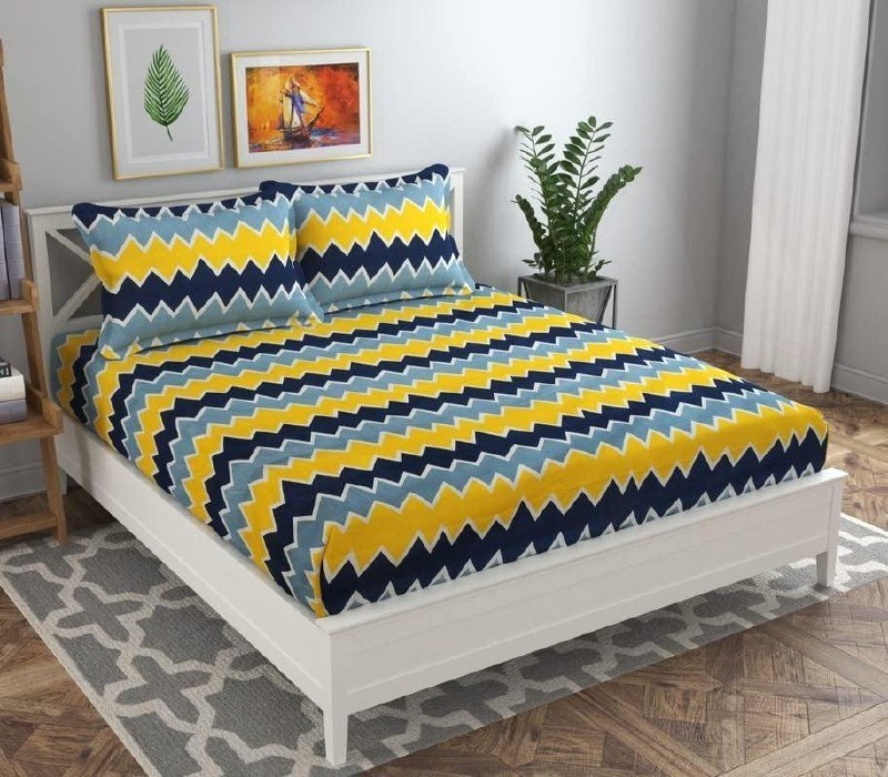 Bsb Home 120 Tc Double Floral Bedsheet With 2 Pillow Covers 210