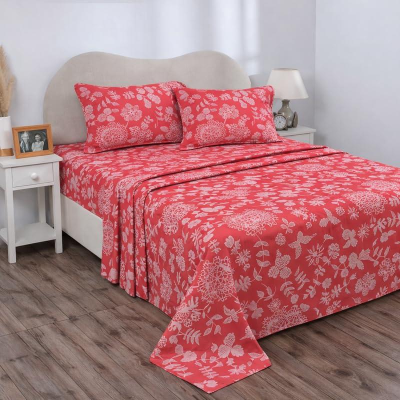 Bsb Home Double Bedsheet 144 Tc Microfiber With 2 Pillow Covers 202