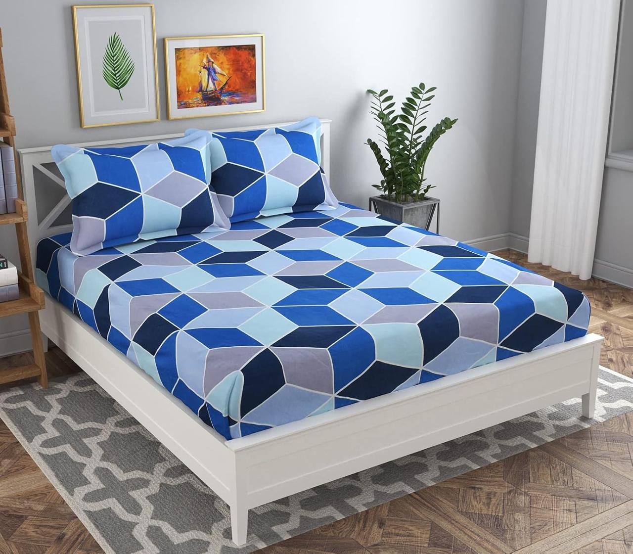 Bsb Home Premium Double Bedsheet With 2 Pillo