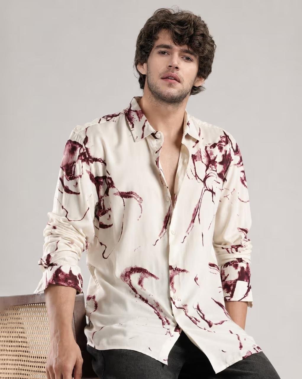 Buda Jeans Co Men Abstract Regular Fit Shirt 