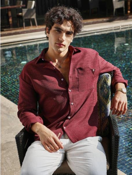 Cahoot Men Comfort Relaxed Fit Spread Collar Solid