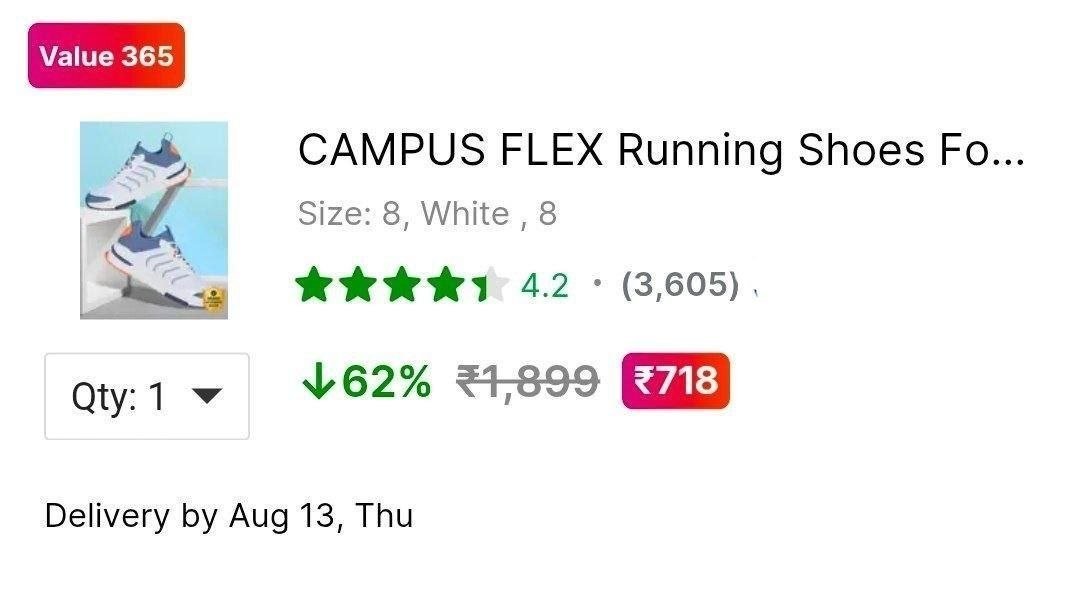 Campus Shoes At Rs 718regular 1200