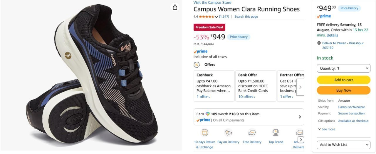 Campus Women Ciara Running Shoes 949