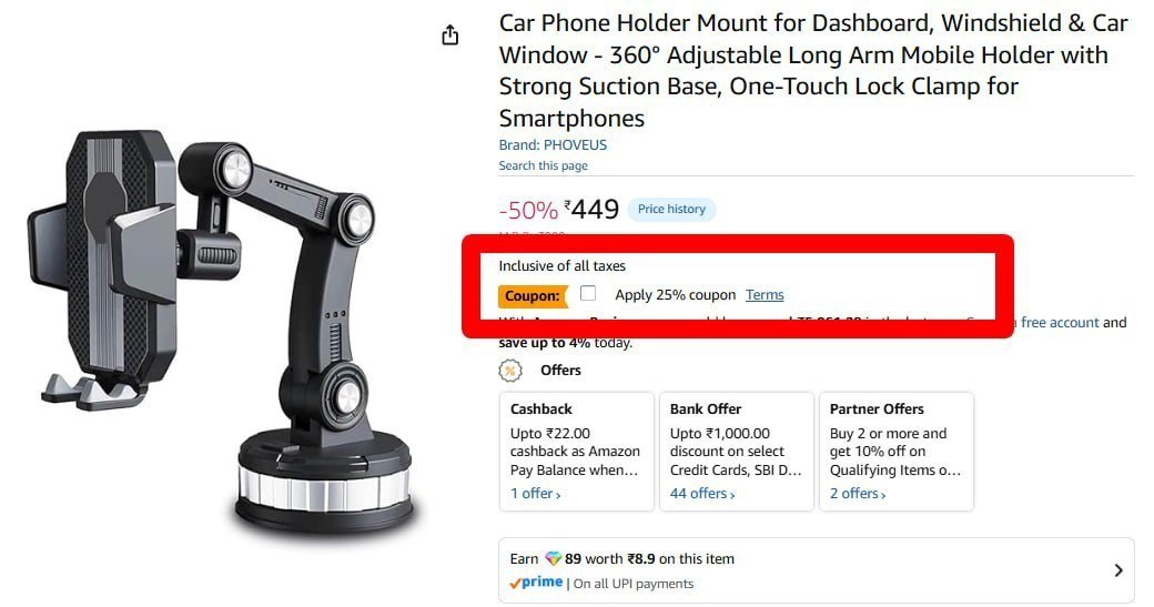 Car Phone Holder Mount 336 25
