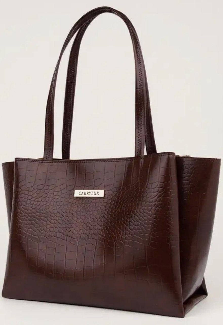 Carrylux Large Capacity Croco Pattern Tote Ba