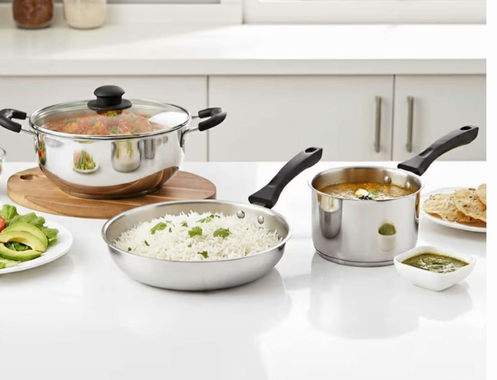 Cello 3-piece Cookware Set With Glass Lid 3l 1 5l 