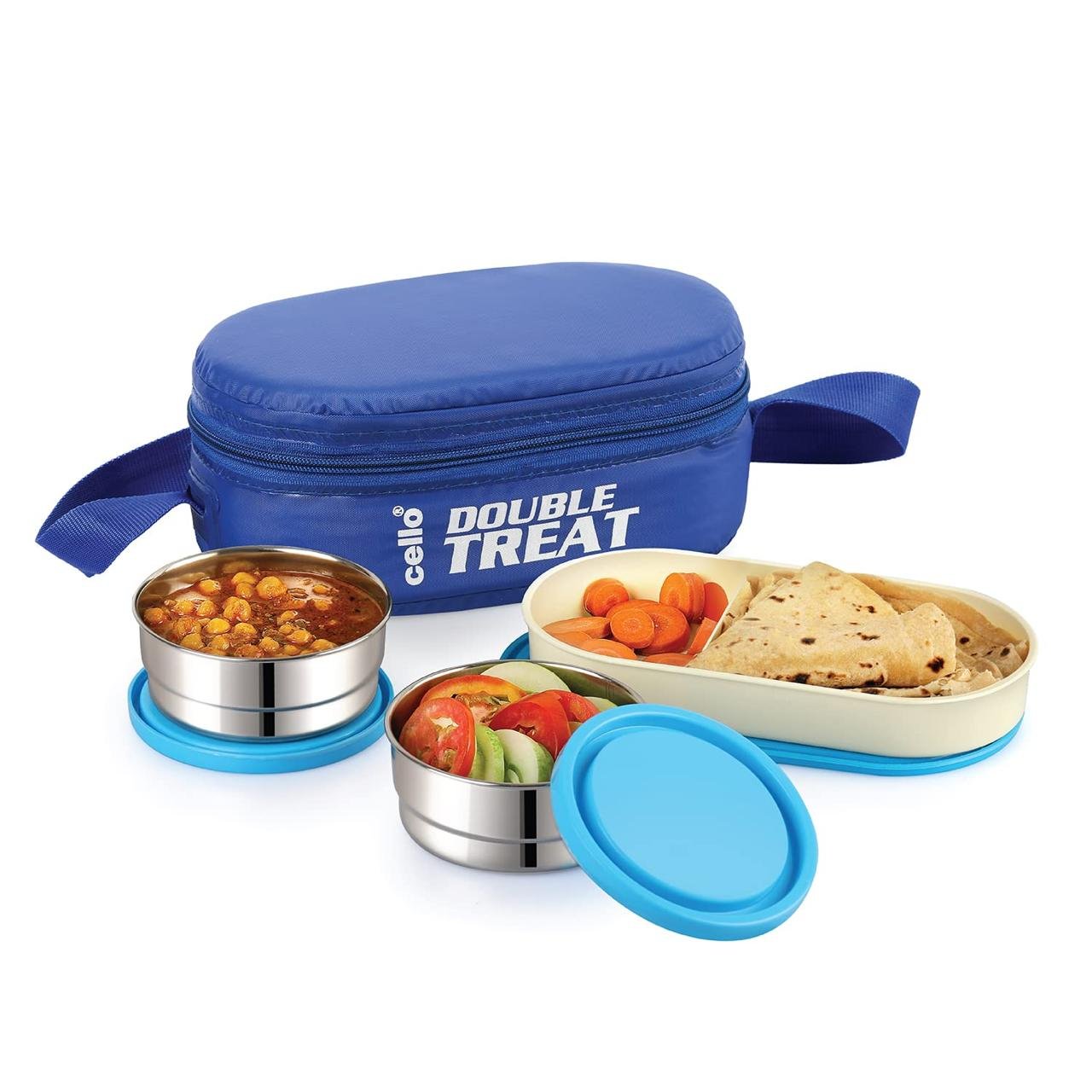 Cello Double Treat Set Of 3 Pcs Lunch Box For Offi