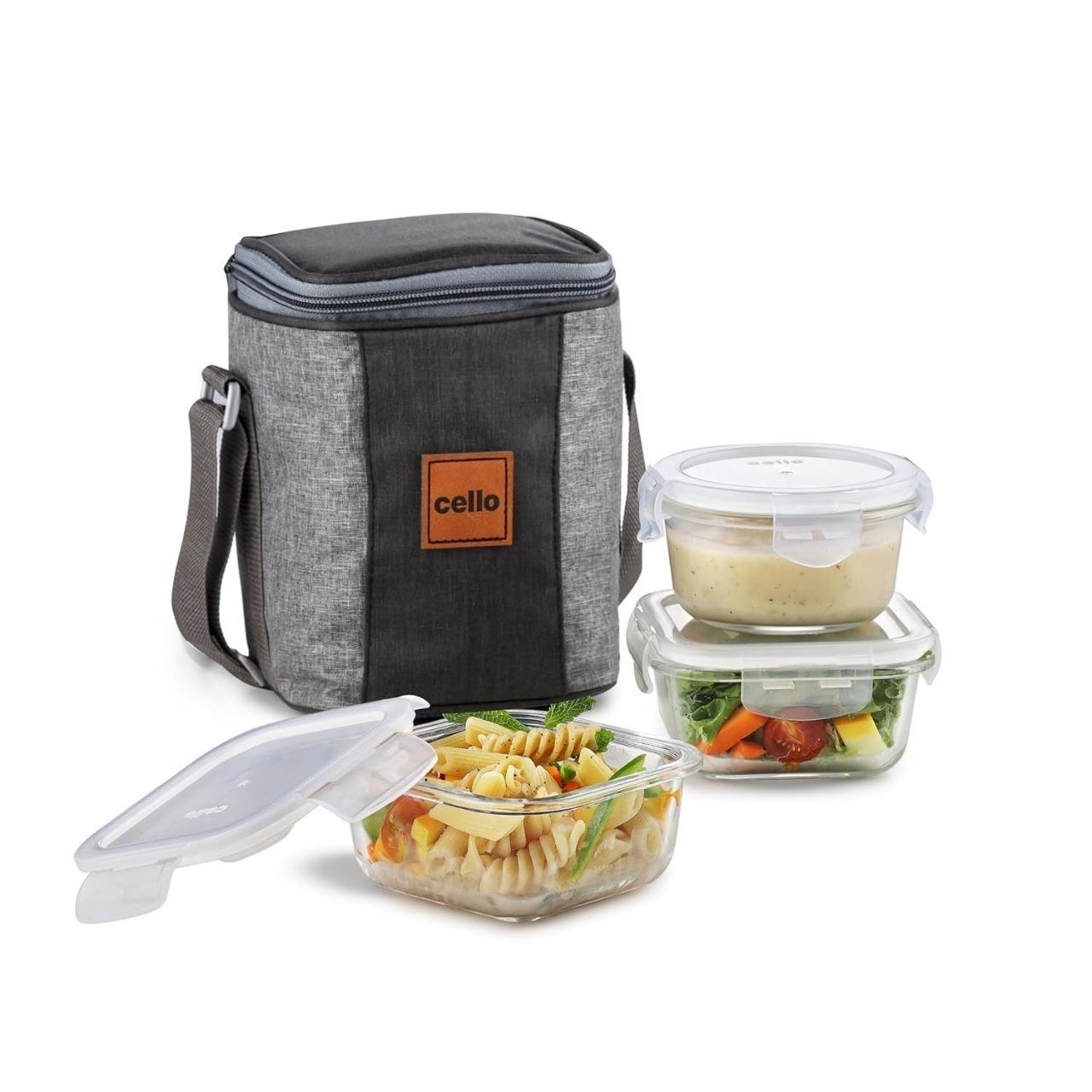 Cello Glassy Mix Lunch Box With Jacket For Office 