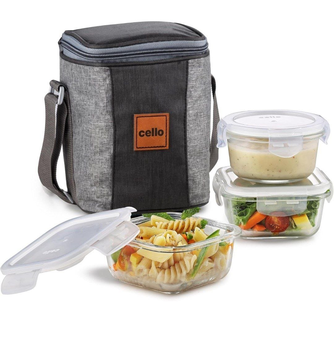 Cello Glassy Mix Lunch Box With Jacket For Of
