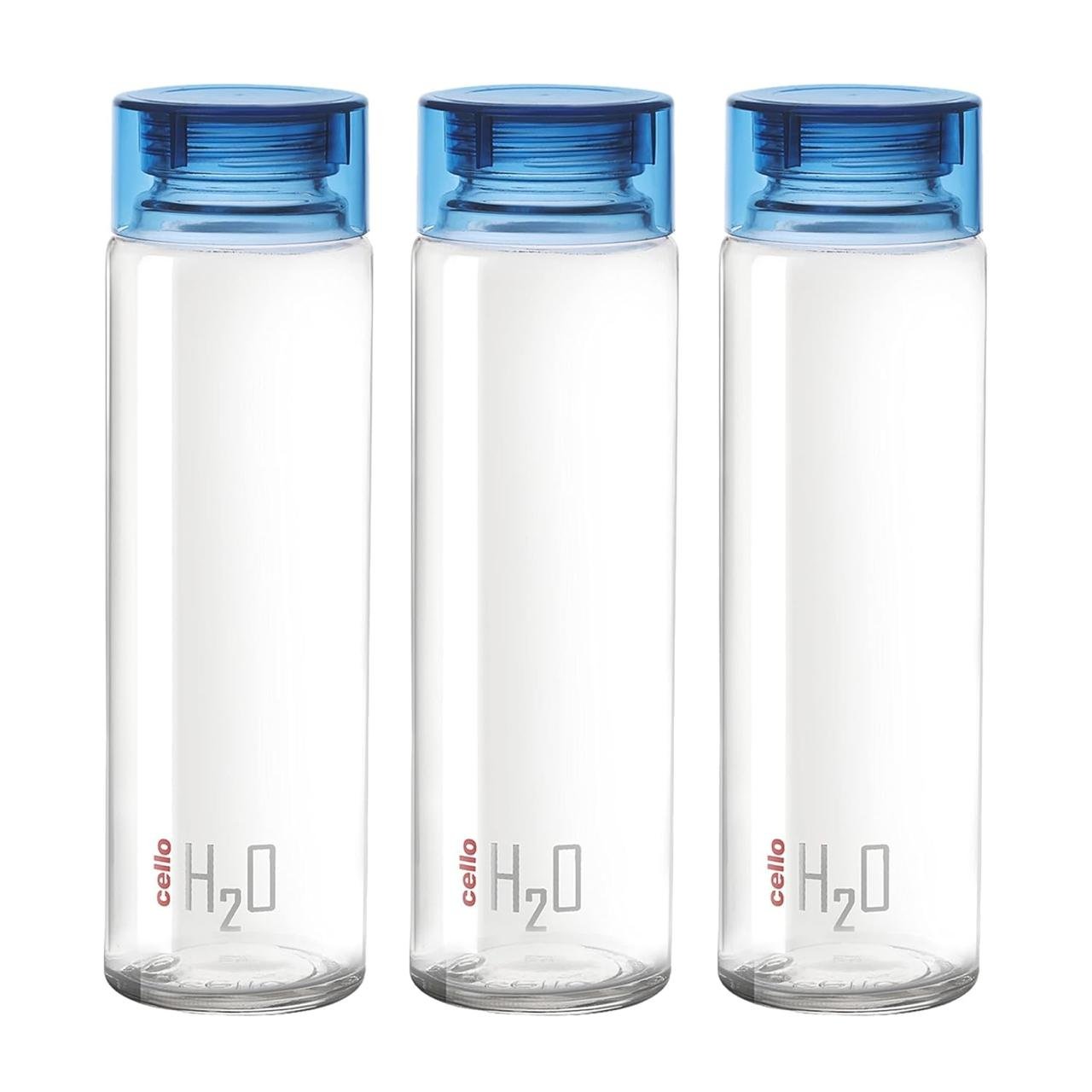 Cello H2o Glass Water Bottle Set Of 3 Pcs For Offi