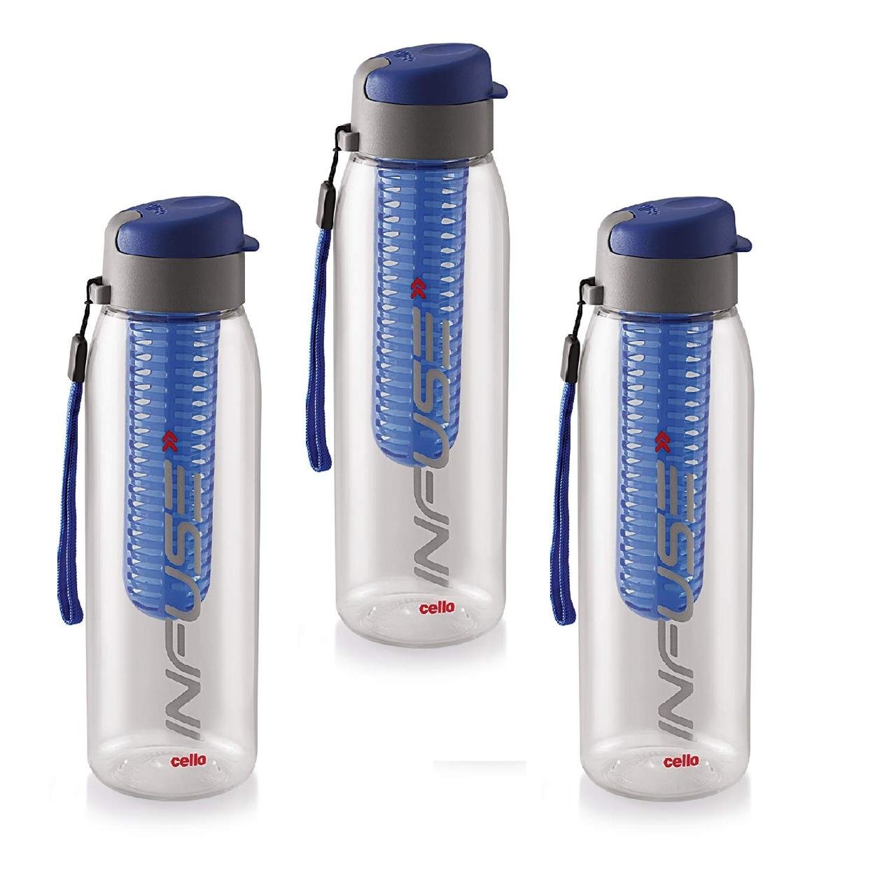Cello Infuse Water Bottle Set Of 3 800ml Blue Food