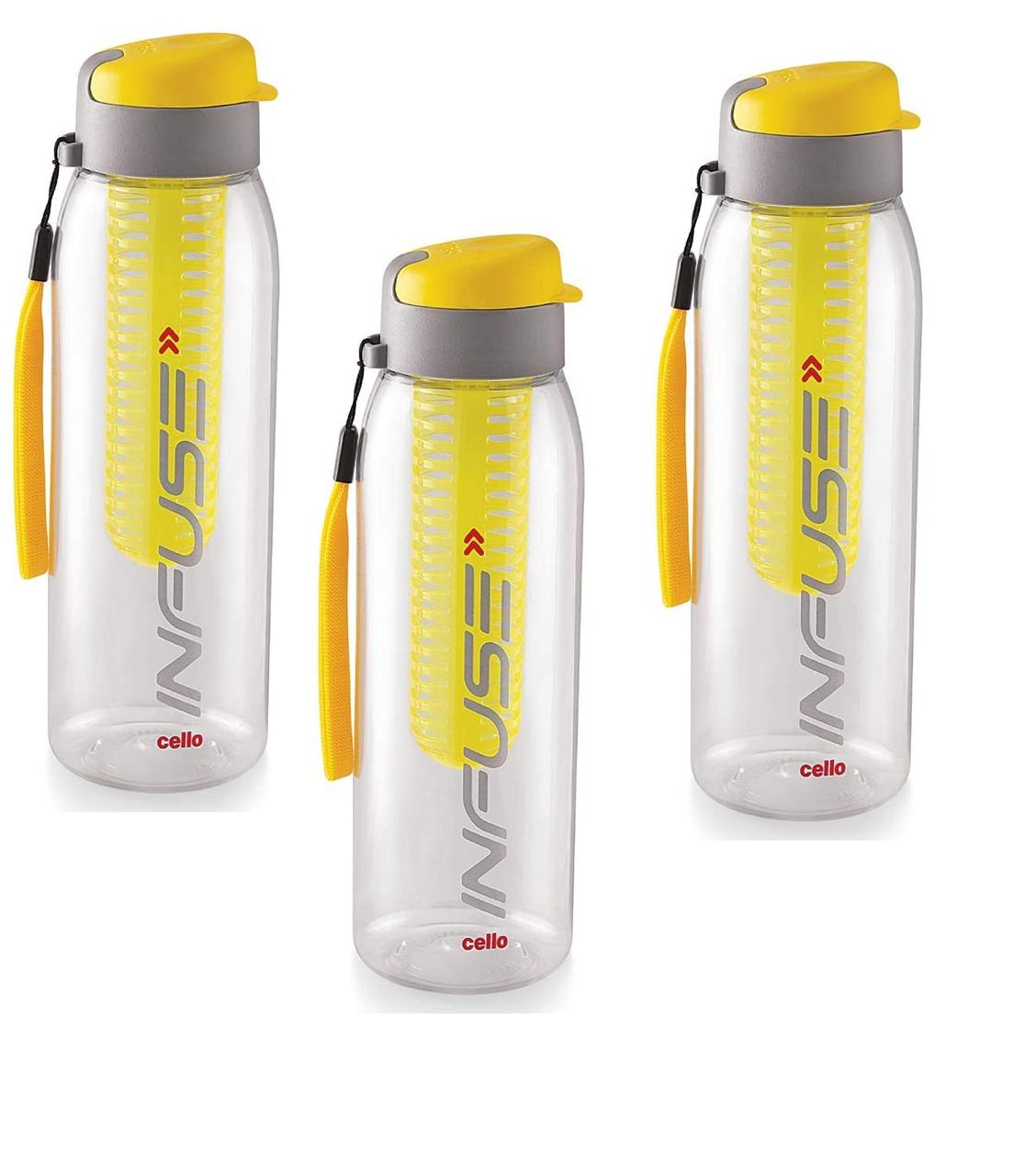 Cello Infuse Water Bottle Set Of 3 800ml Yellow 315