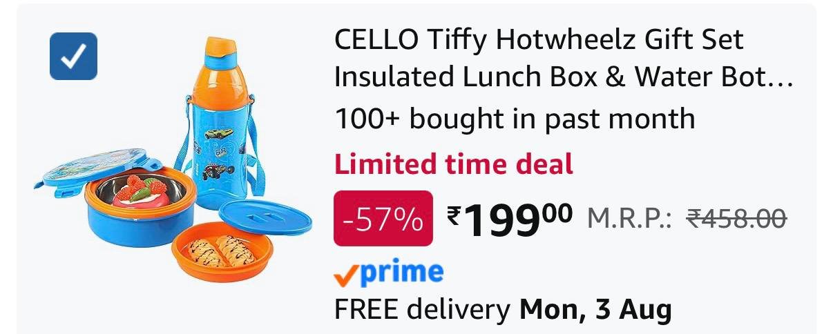 Cello Lunch Box Water Bottle For Kids 199