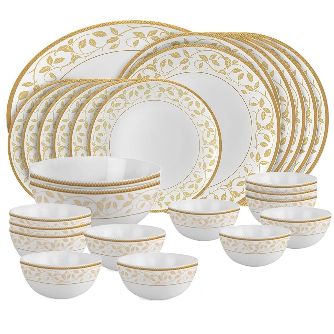 Cello Opalware Divine Series Amber Gold Dinne
