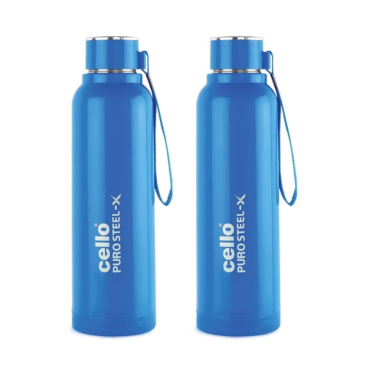 Cello Puro Steel-x Benz 900 Insulated Water Bottle Set Of 2 Pcs