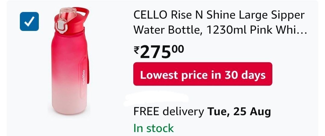 Cello Rise N Shine Large Sipper Water Bottle 